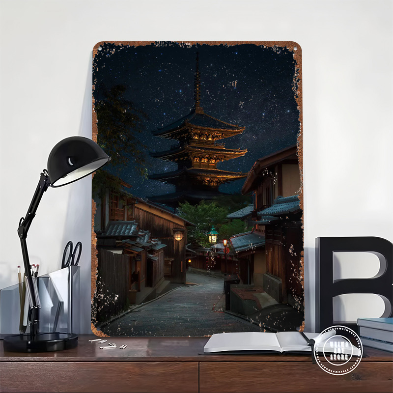 Kyoto Night Tinplate Poster Cu - Retro Gaming Kyoto recension och pris